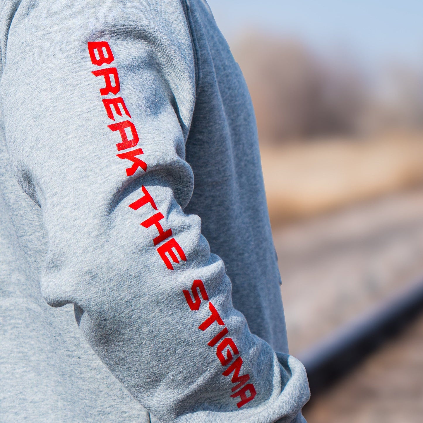Stigma-Breaking Hoodie - Gold Line (Heather Grey)