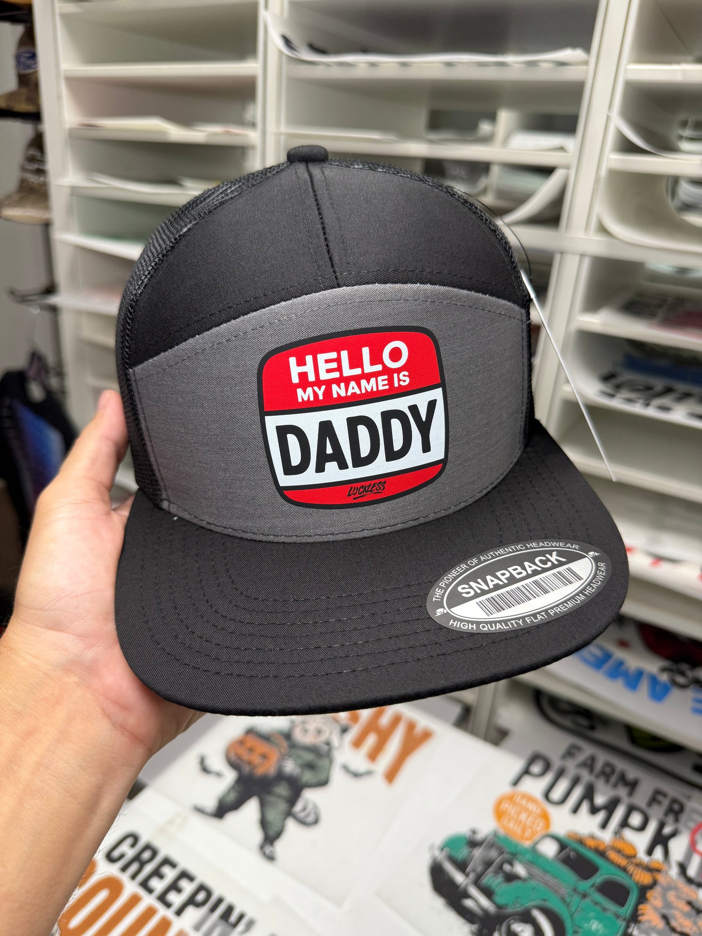 Hello My Name is Daddy Trucker Hat