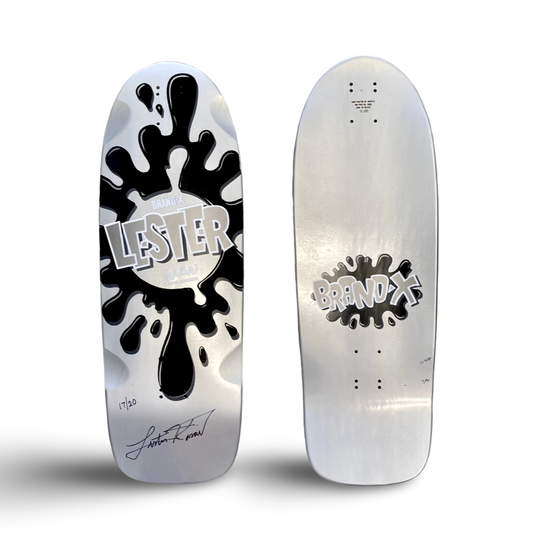 Lester Kasai 10”x30” HAND-PAINTED, METALLIC & FLOCKED Limited Edition, AUTOGRAPHED Deck (1 of 20)