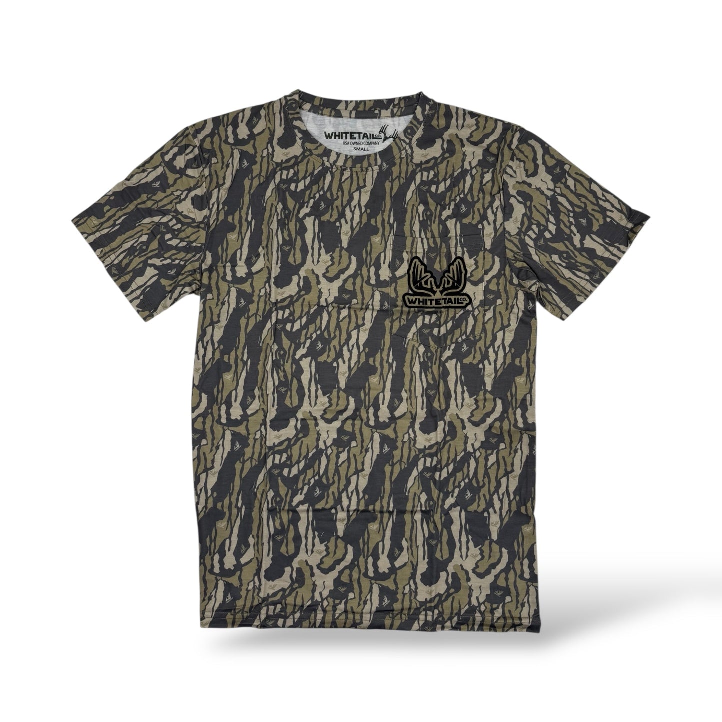 Whitetail Co. Old Tree Bark Camo Faded Pocket Tee