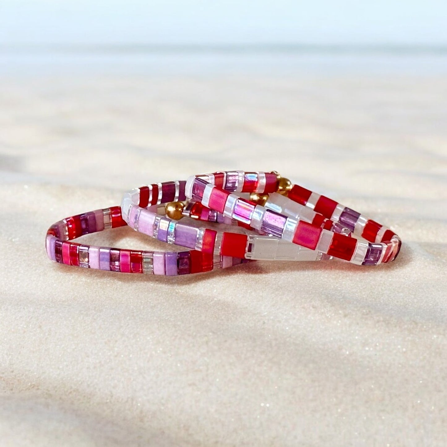 GIRLS NIGHT OUT - 3 Tila Bead Bracelet Stack