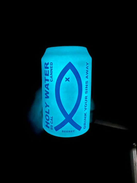 Canned Holy Water Beersy Silicone Sleeve Hide a Beer (GLOW IN THE DARK)