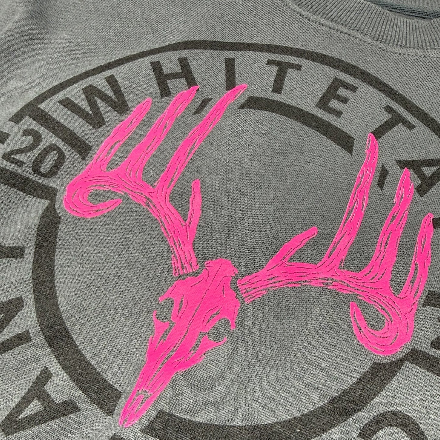 Whitetail Co. Pink Skull Crop Sweatshirt