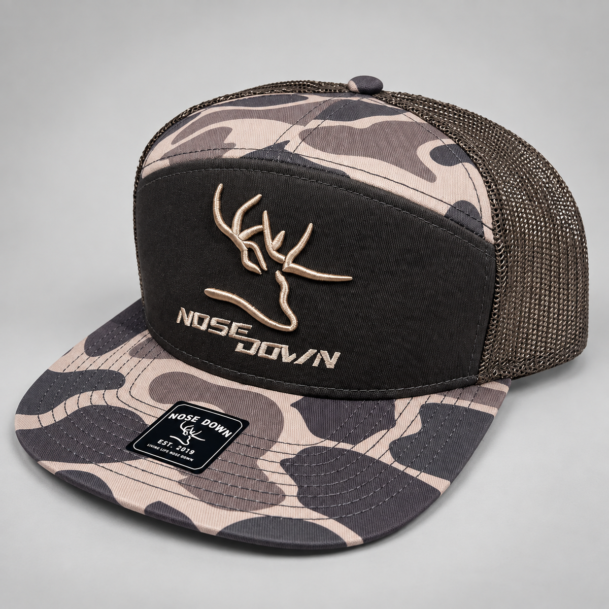 7 Panel Duck Camo Embroidered