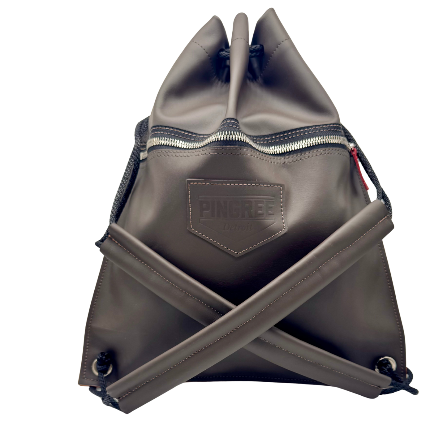 Detroit Drawstring Backpack in Leather