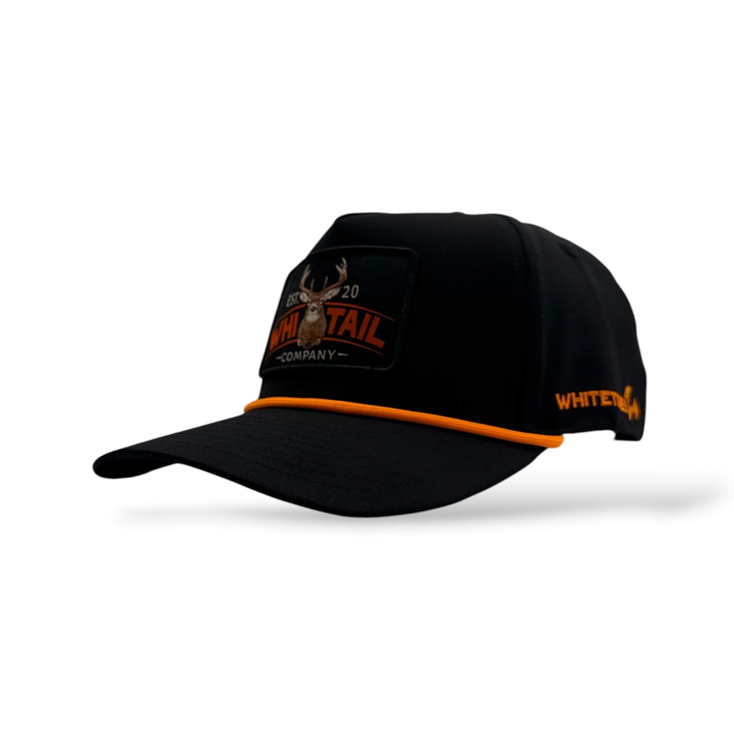 Whitetail Co. | Wall Hanger | Trucker | Black | Ropy | Solid Back