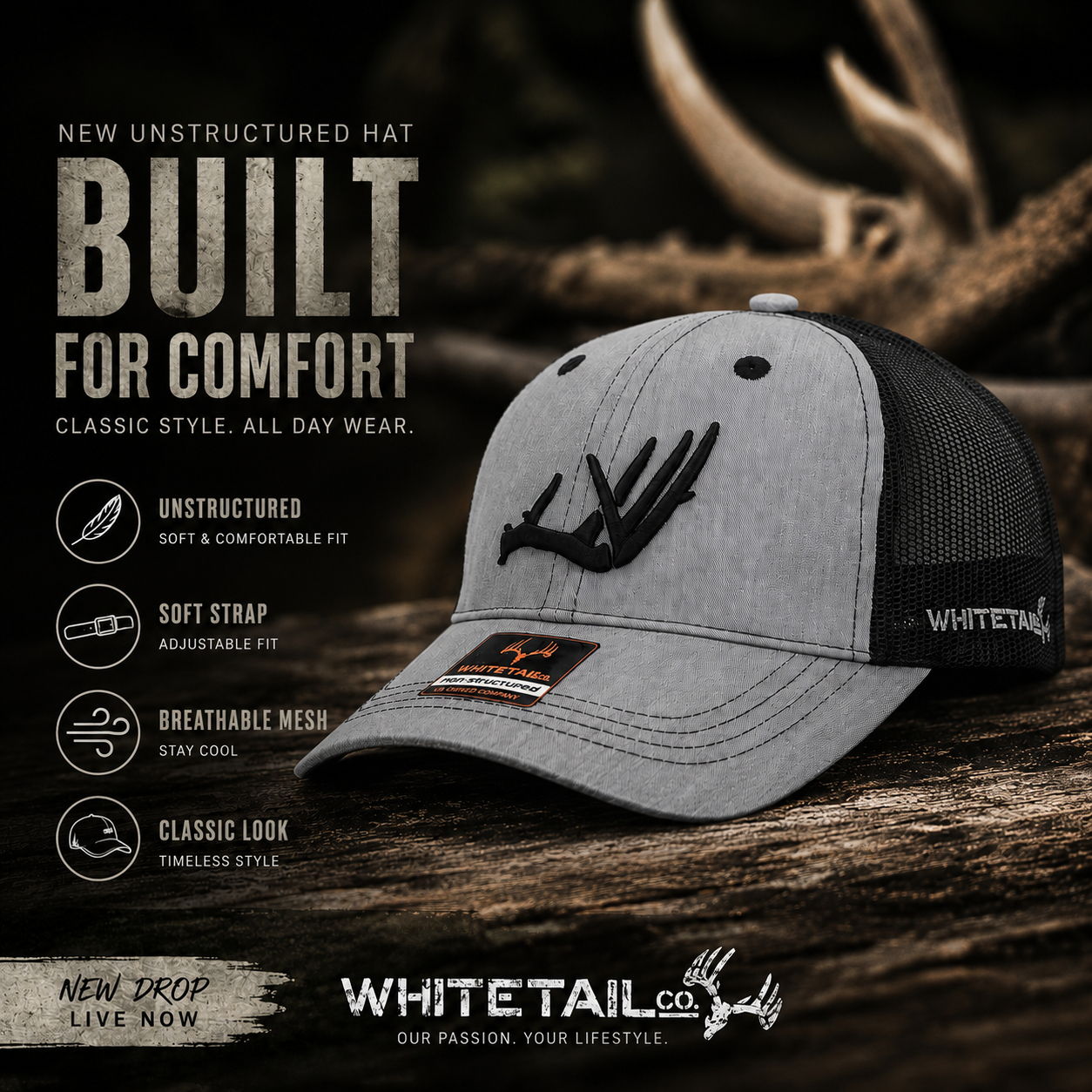 Whitetail Co. Shed Hunter Heather/Black Unstructured
