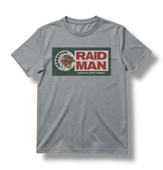 "RAID MAN" TEE (HEATHER GREY)