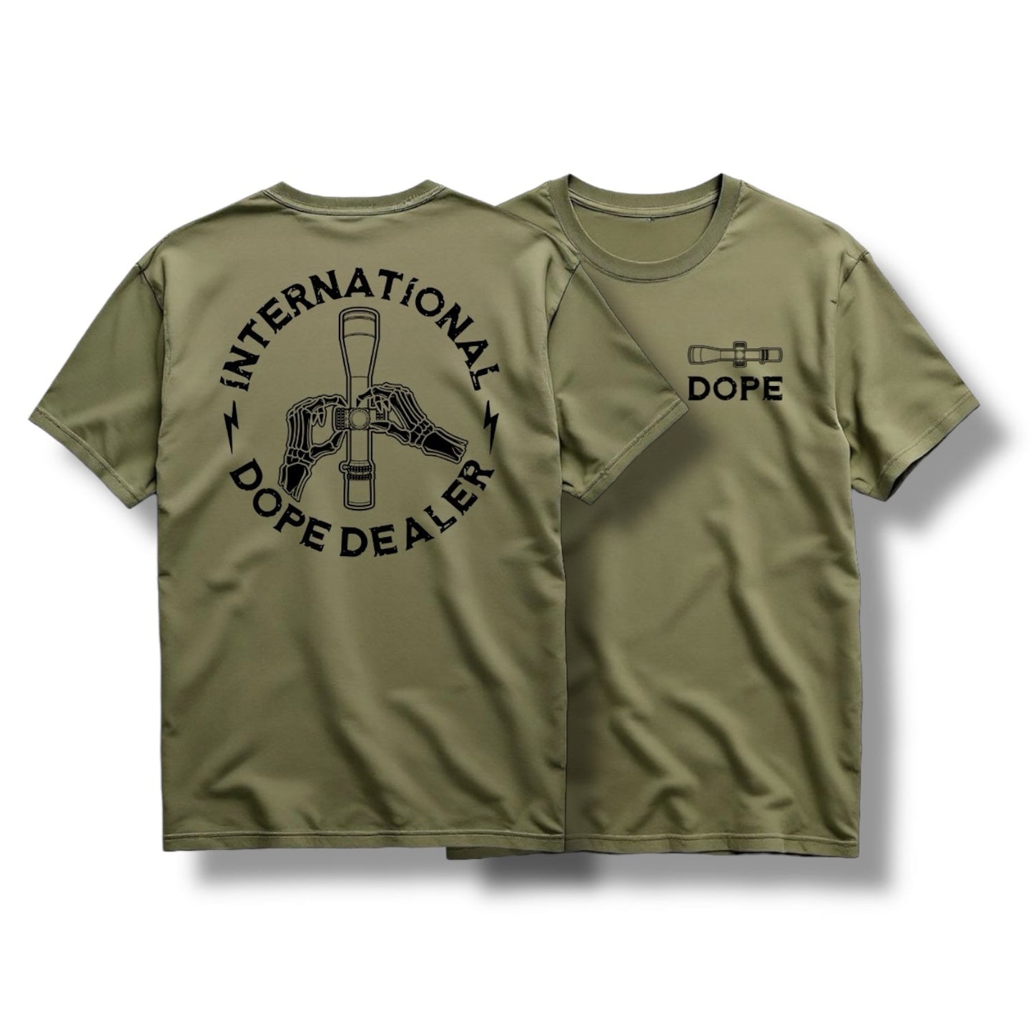 "DOPE DEALER" TEE (BLACK / MIL GREEN)