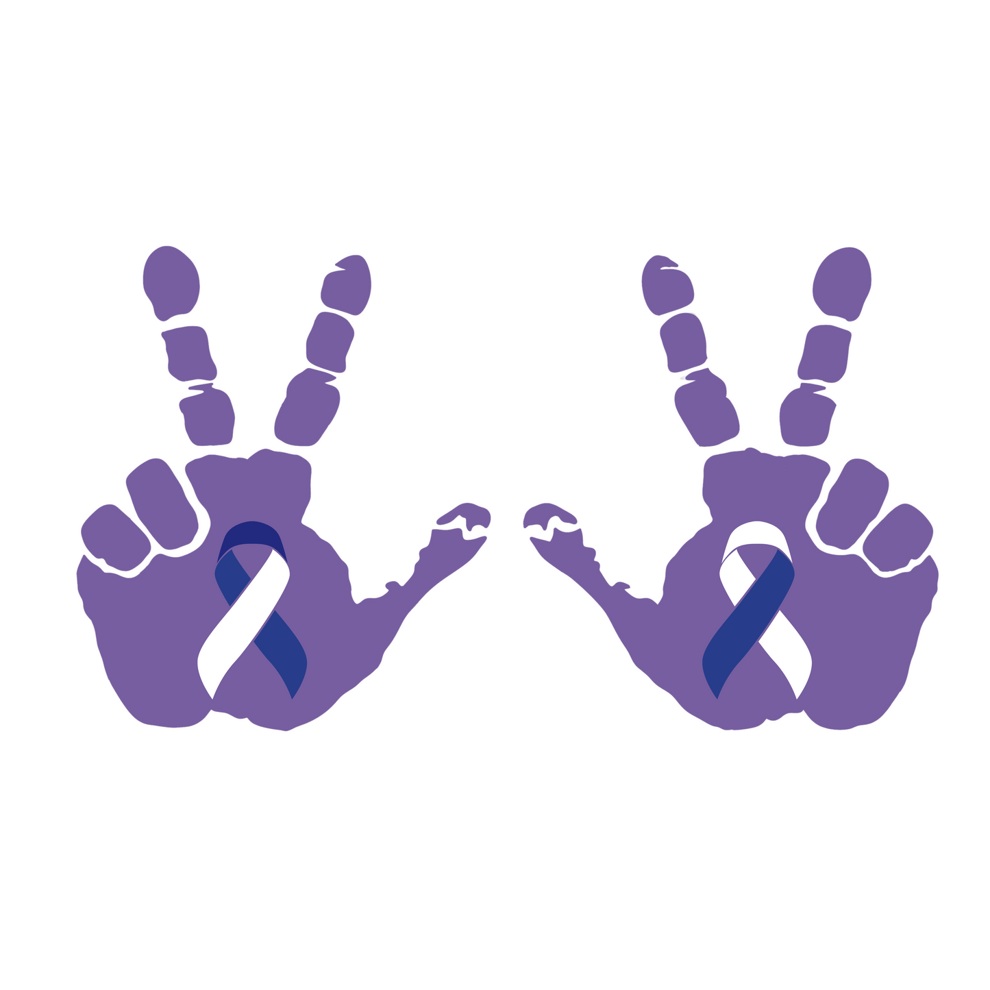 Custom Lavender Wave- Navy Blue and White Ribbon