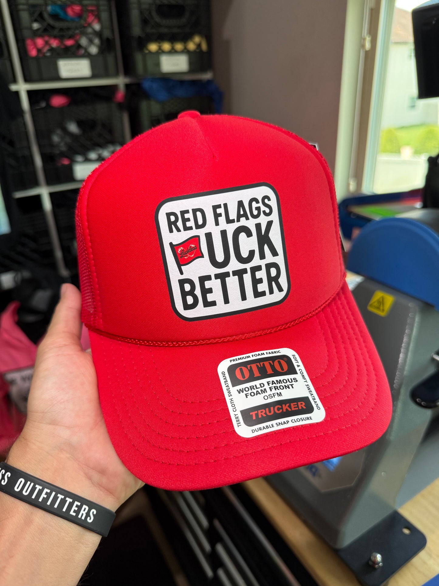 Red Flags F Better Trucker Hat