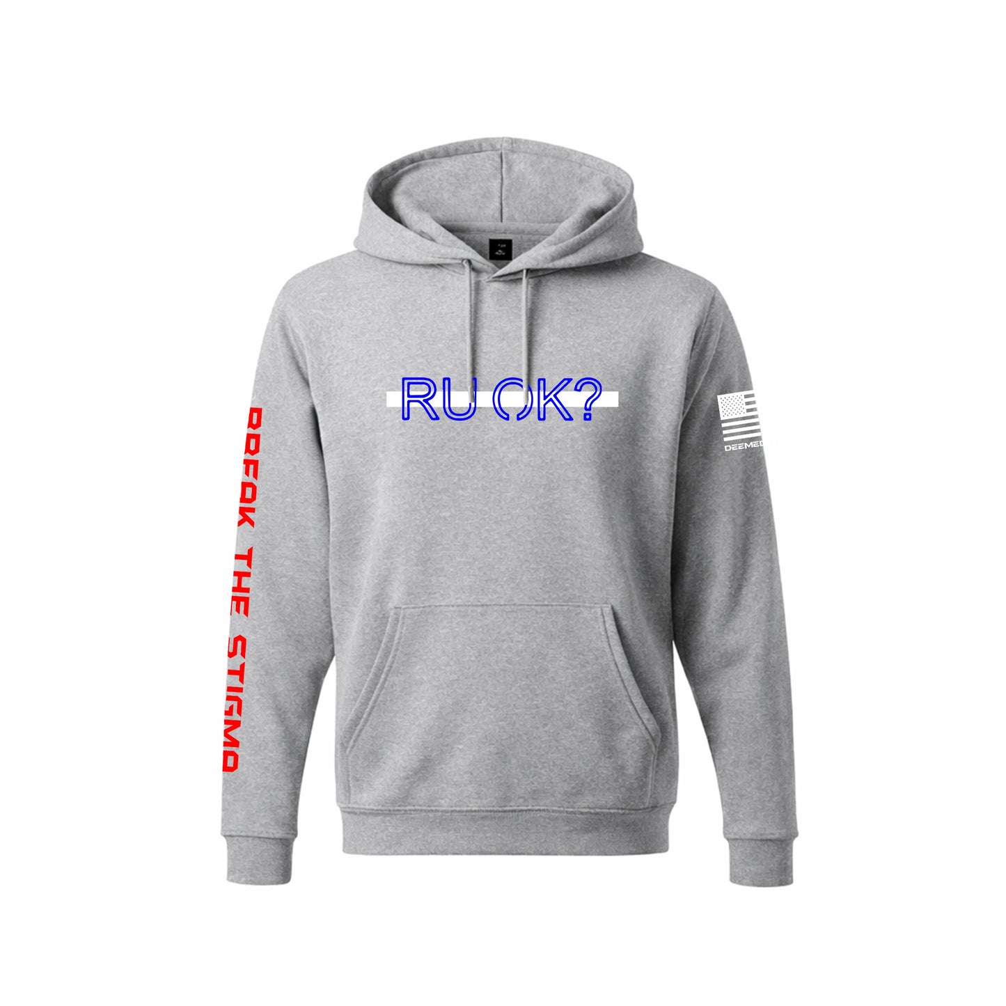 Stigma-Breaking Hoodie - White Line (Heather Grey)