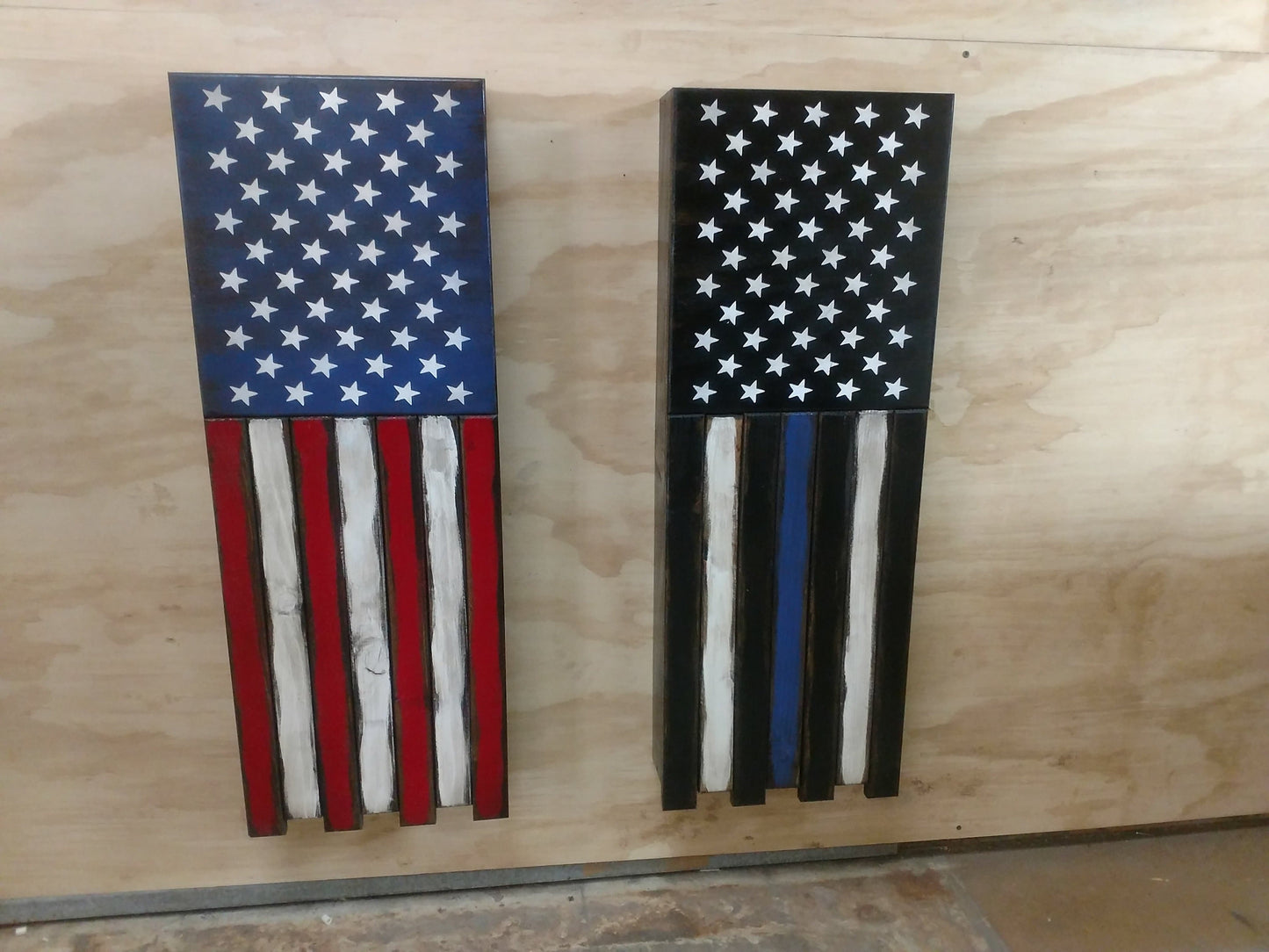 Long Slim “Half” American Flag Wooden Gun Storage Case