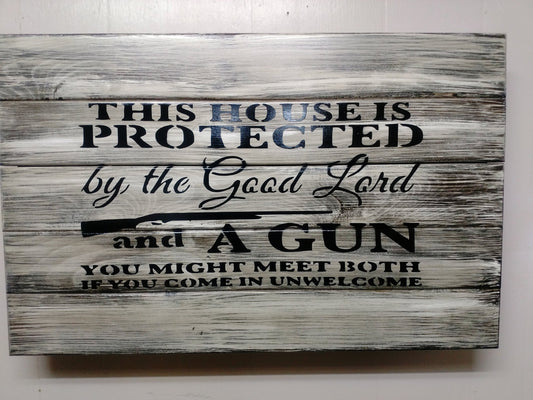 This House is Protected Hidden Gun Storage Sign