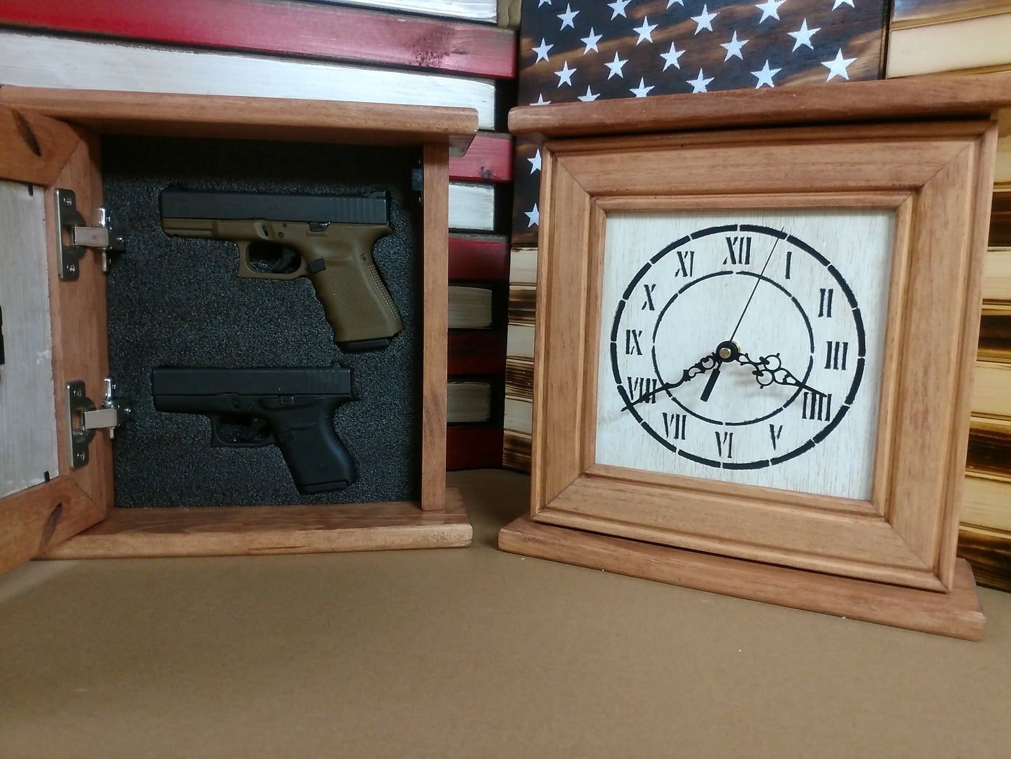 "Peacemaker” Wooden Gun Concealment Clock