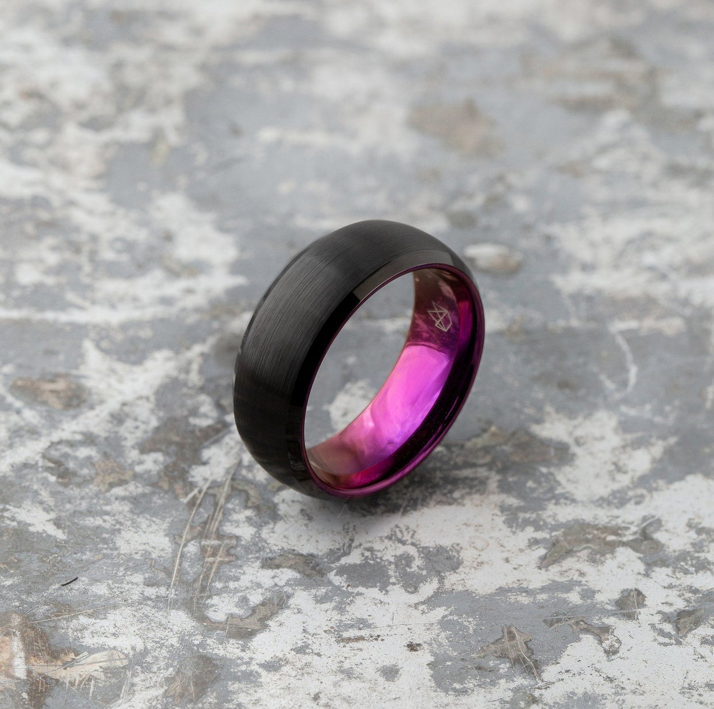 Black Tungsten Ring - Resilient Purple