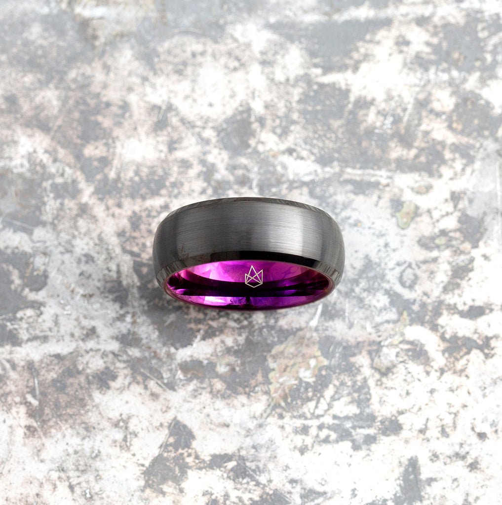 Black Tungsten Ring - Resilient Purple