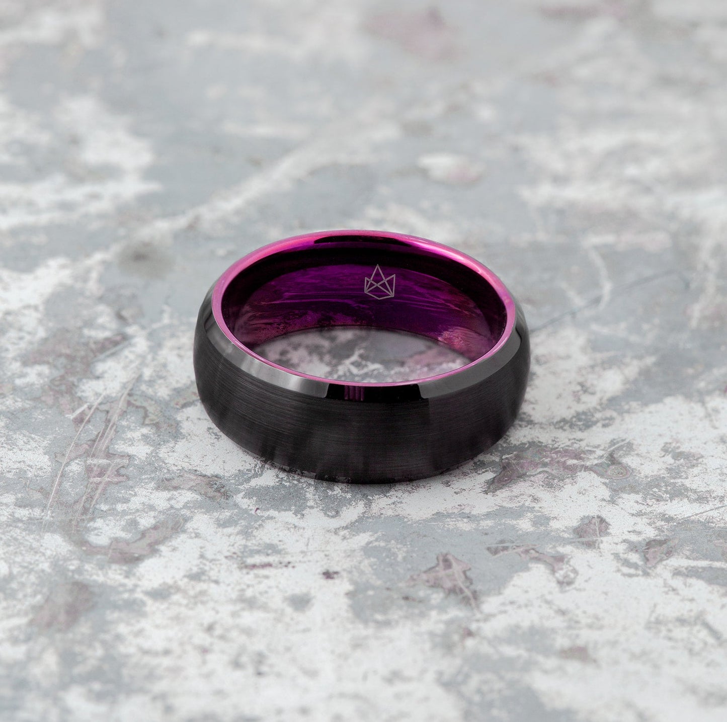 Black Tungsten Ring - Resilient Purple