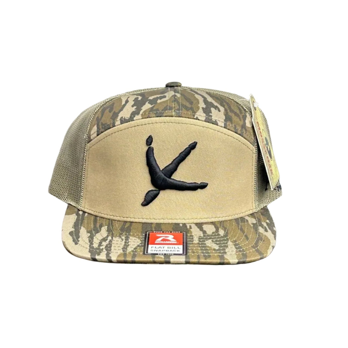 Turkey Tracks Logo 7 Panel Mossy Oak Bottomland