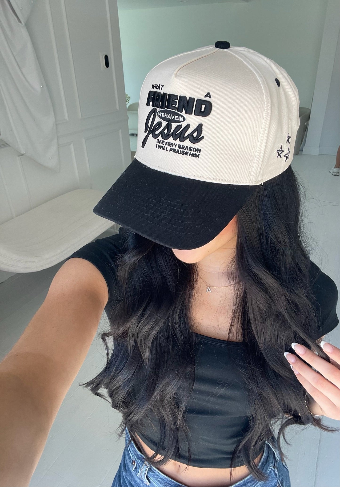 Friend in Jesus - Black Vintage Trucker Hat