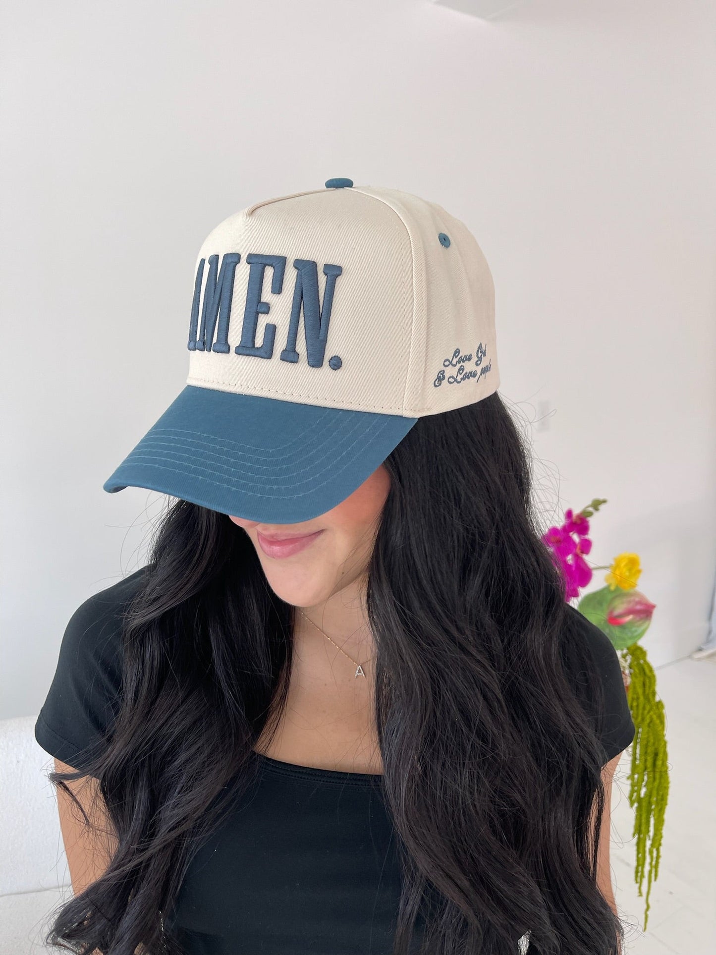 AMEN. - Slate Blue Vintage Trucker Hat - PREORDER