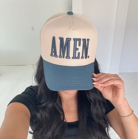 AMEN. - Slate Blue Vintage Trucker Hat - PREORDER