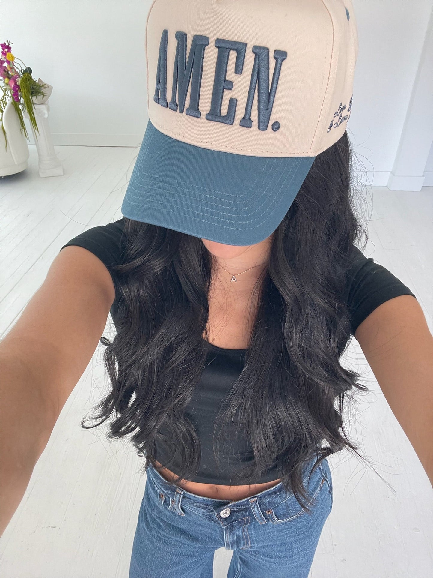 AMEN. - Slate Blue Vintage Trucker Hat - PREORDER