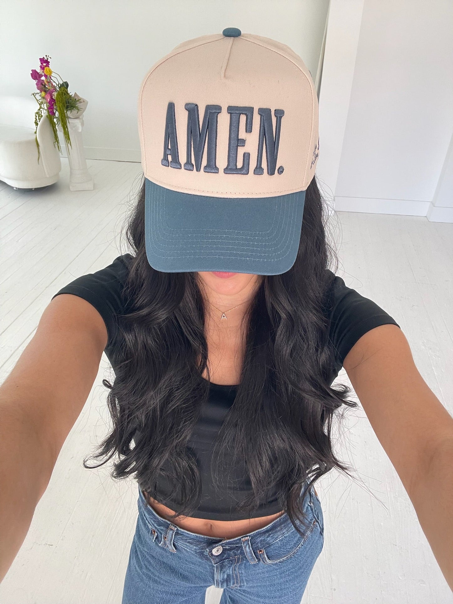 AMEN. - Slate Blue Vintage Trucker Hat - PREORDER