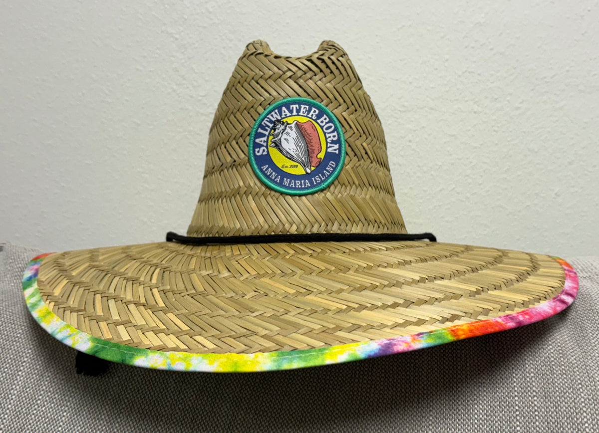 Anna Maria Island, FL Tie-Dye Lifeguard Straw Hat