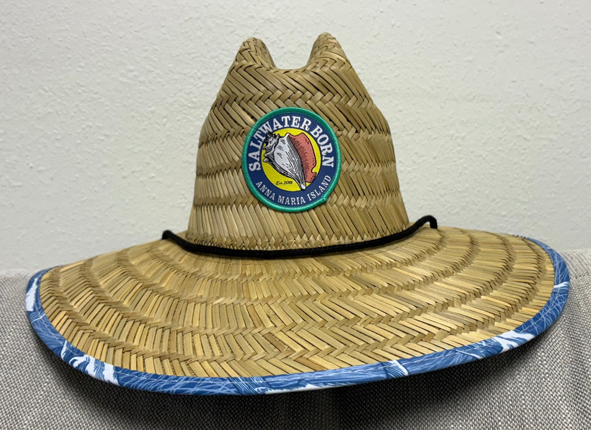 Anna Maria Island, FL Shark Brim Lifeguard Straw Hat