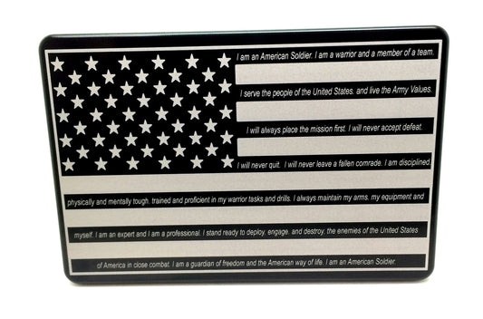 American Flag With The Soldiers Creed Hitch Cover