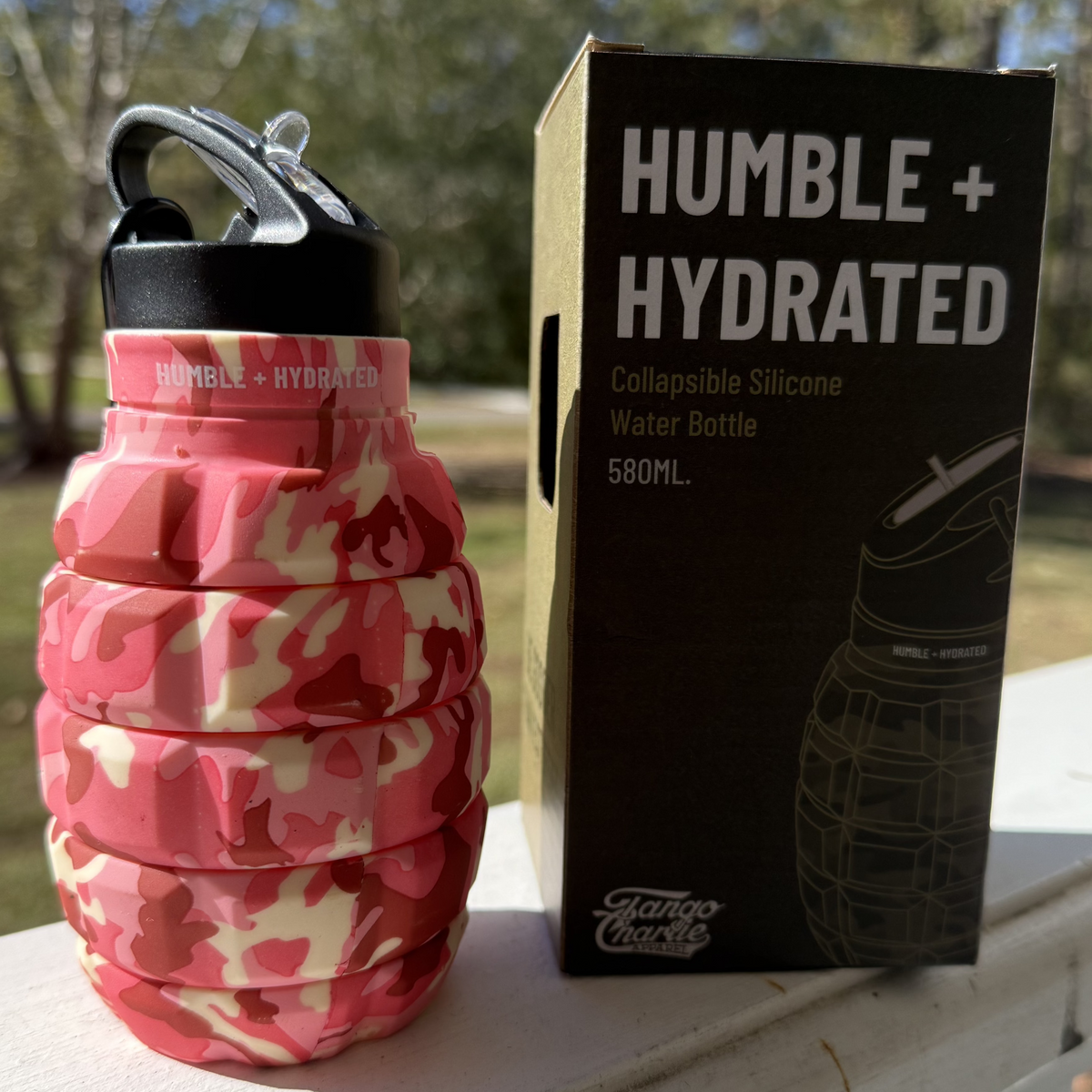 Humble + Hydrated 20oz Pink Camo Water Bottle