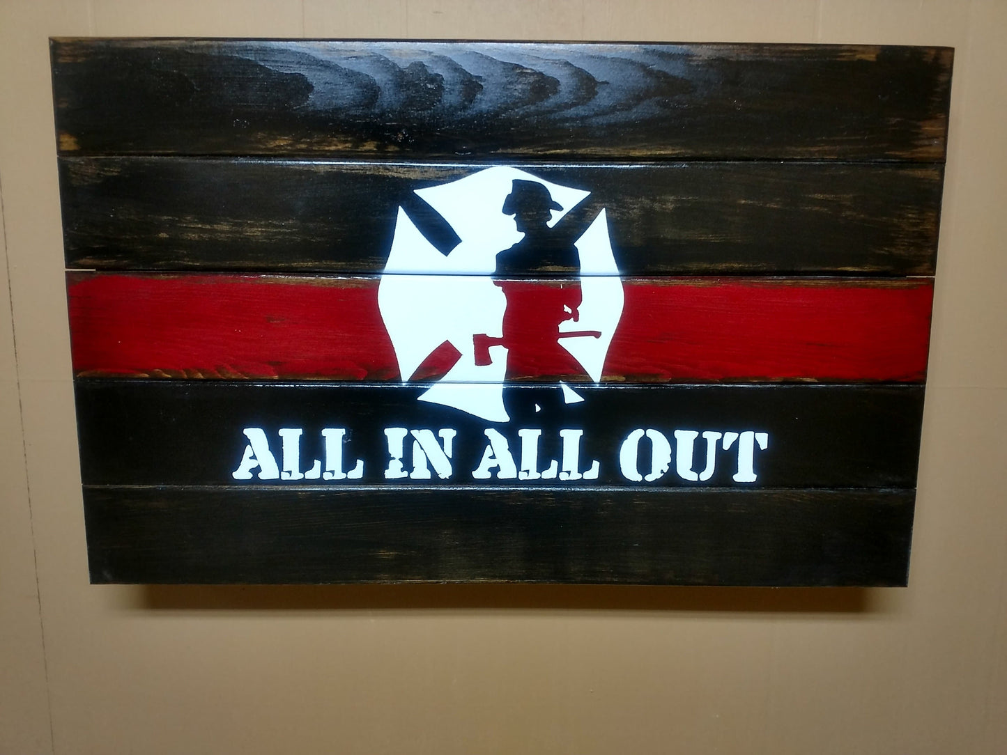 “All In All Out” Thin Red Line Concealment Wall Art
