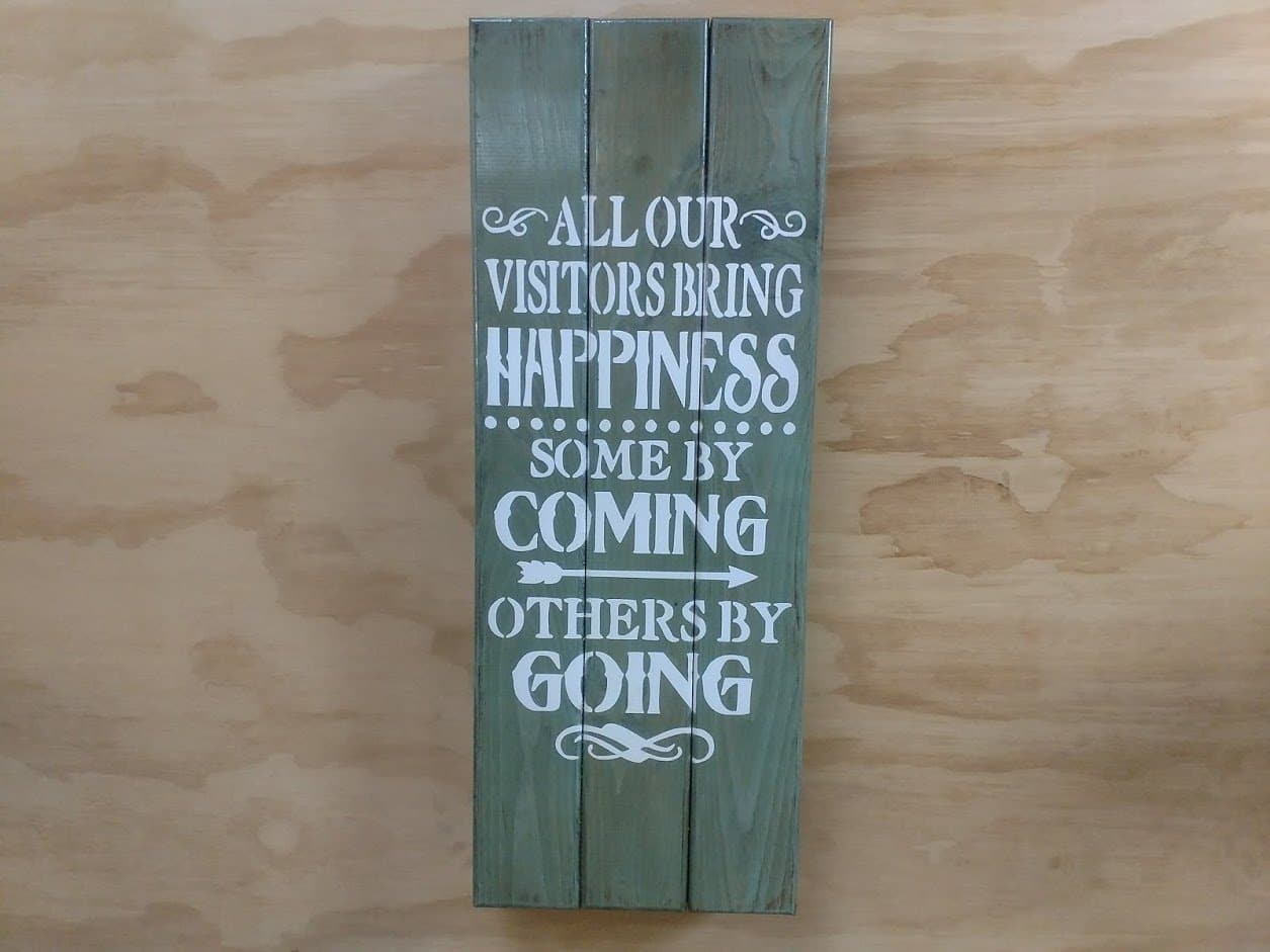 "Visitors Bring Happiness"  Large Concealment Wall Art Box
