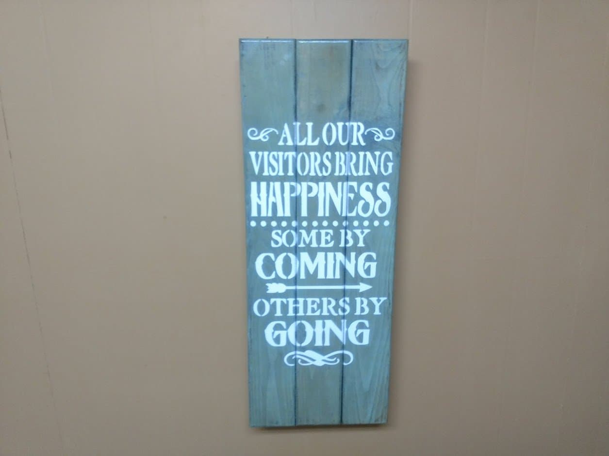 "Visitors Bring Happiness"  Large Concealment Wall Art Box