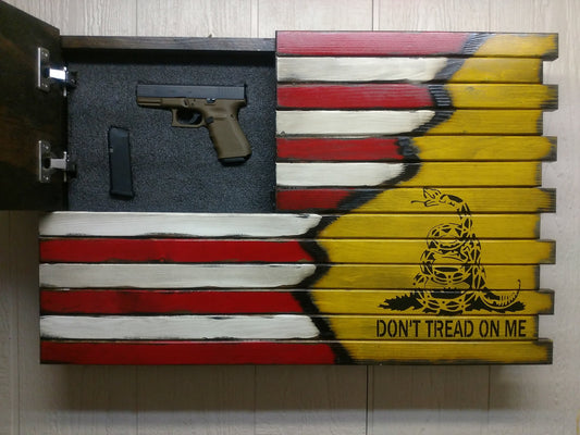 Small Hidden Gun Case with ½ USA Flag and ½ Graphic Design