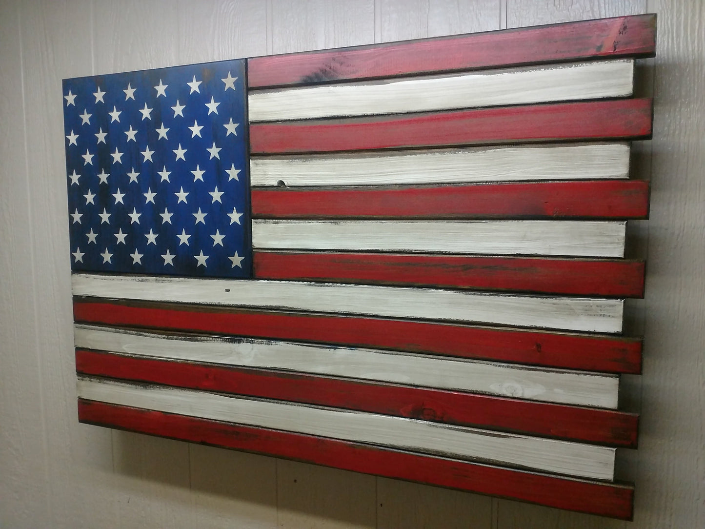 Large American Flag Gun Concealment Case with 2 Compartments