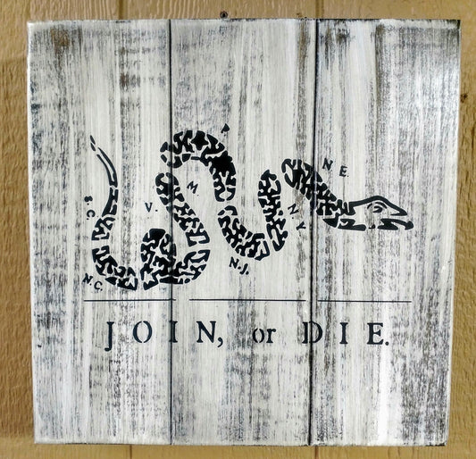 "JOIN OR DIE" GUN CONCEALMENT WALL ART BOX.