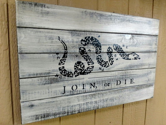 "Join or Die" Hidden Gun Storage Sign