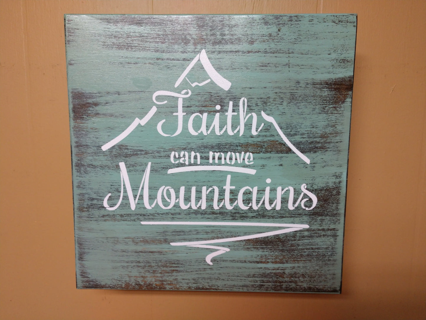 “FAITH CAN MOVE MOUNTAINS” MINI CONCEALMENT WALL ART BOX