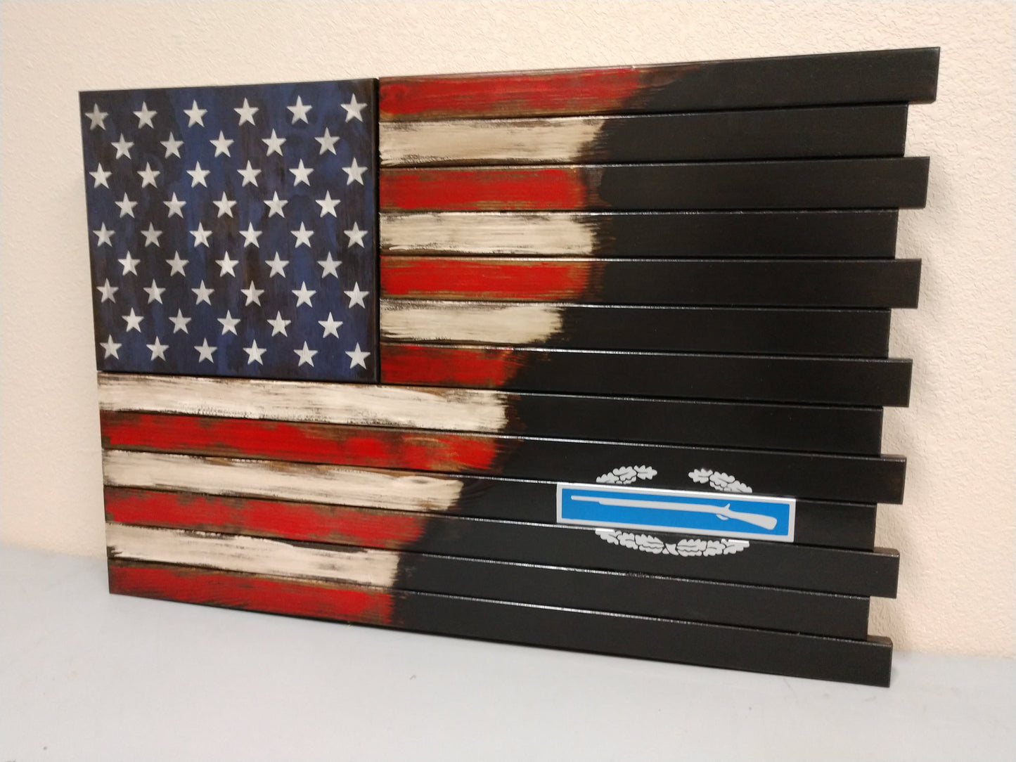Small 2 Compartment Gun Case - Half Flag & Half Logo Designs