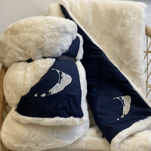 Nantucket on White Outdoor Large Blanket