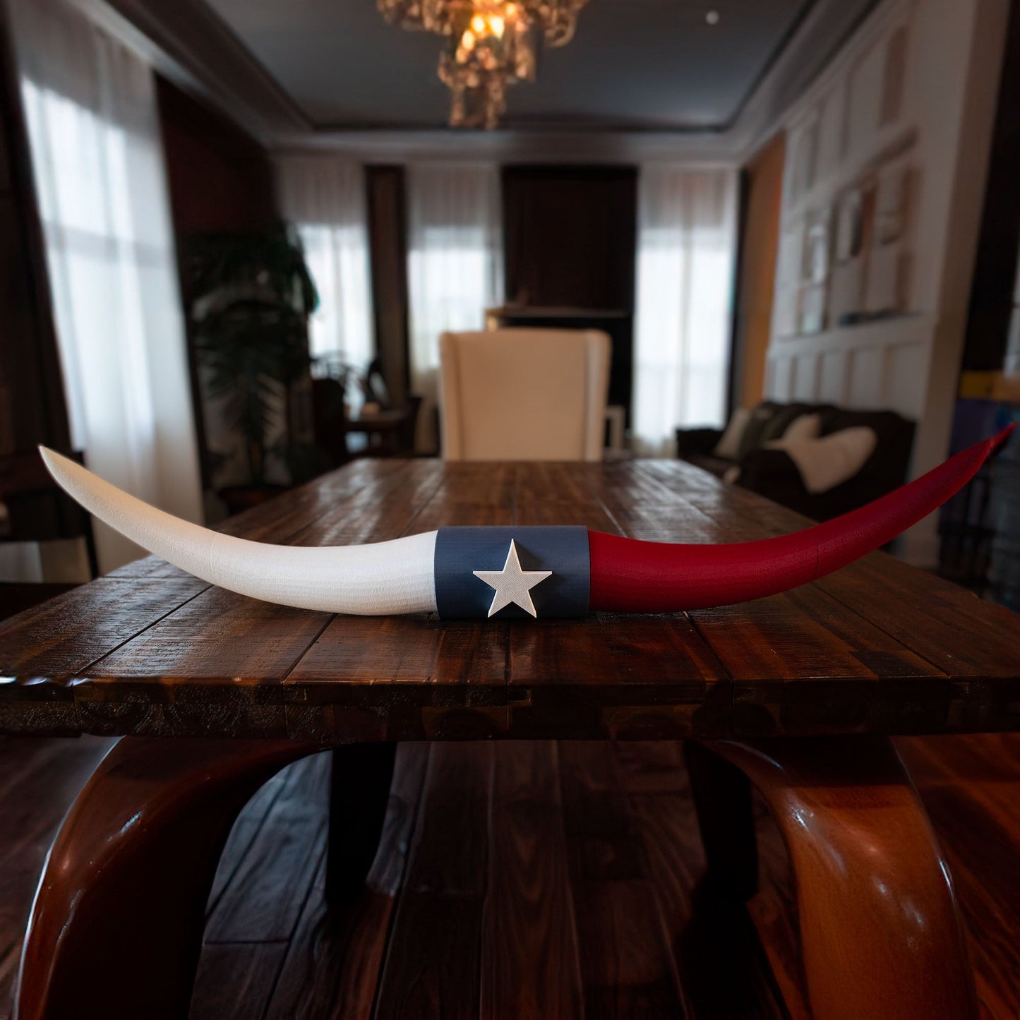 ADG42 Texas Flag Faux Steer Horns Decor