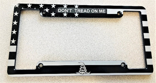 American Flag Don’t Tread On Me Billet Aluminum License Plate Frame