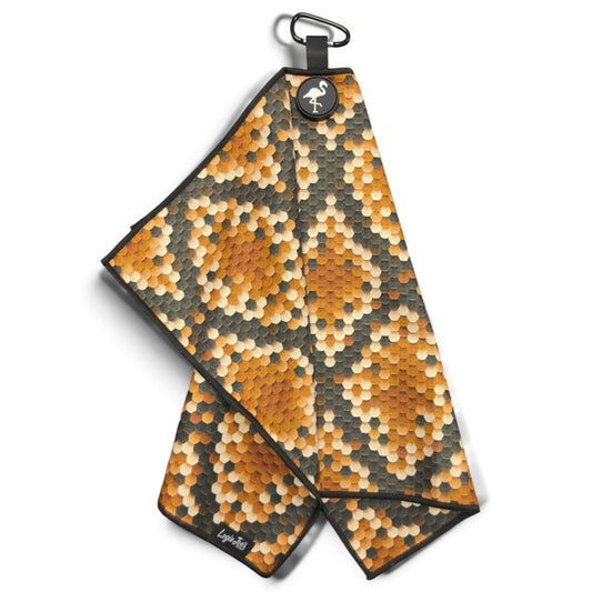 Snake Skin Golf Towel | 24” x 16” Microfiber Towel | Magnetic Clip & Carabiner | Premium Golf Accessory