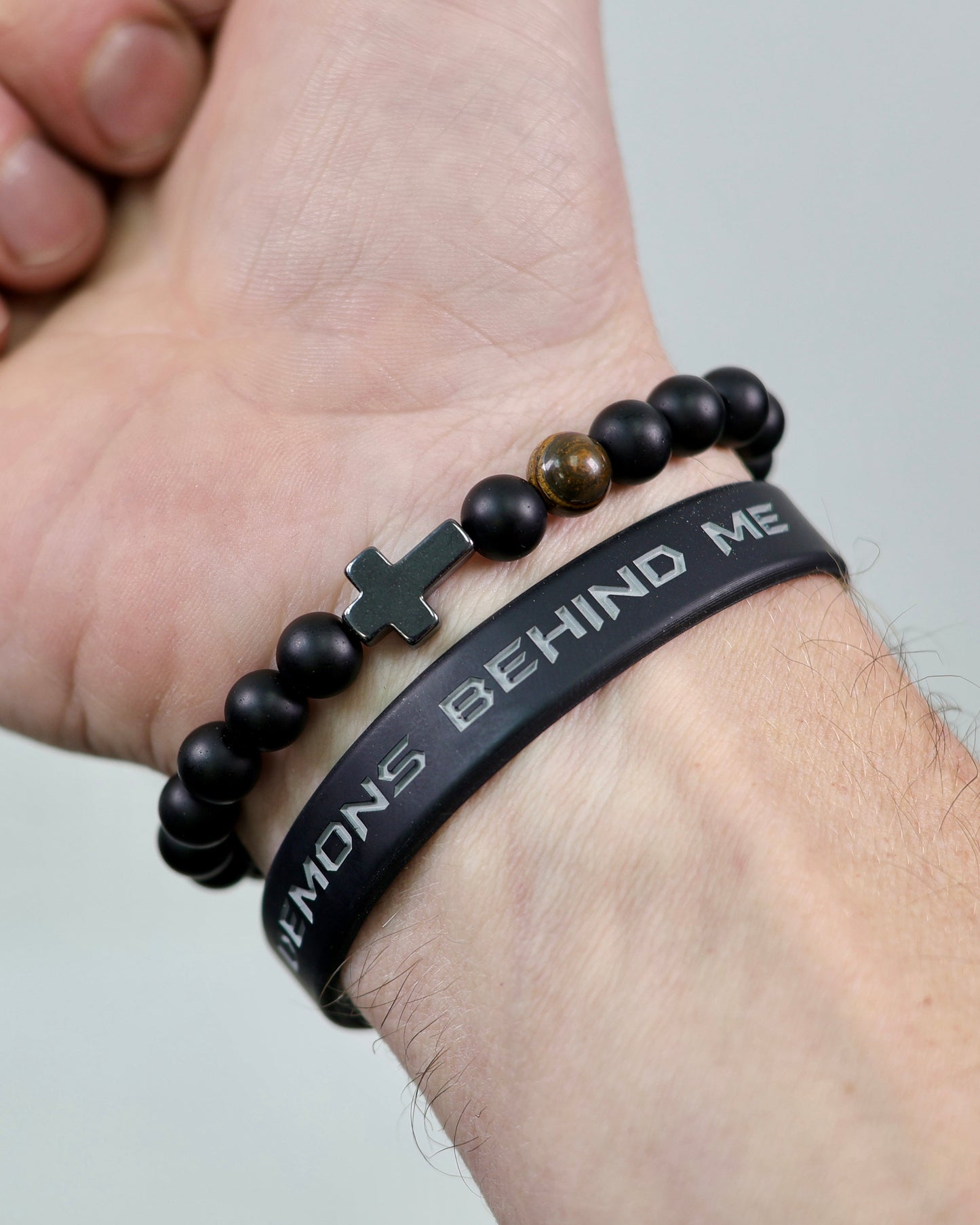 "Always Remember" Beaded Cross Bracelet