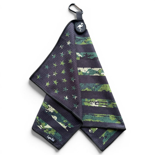 Tactical Golf Towel | 24” x 16” Microfiber Towel | Magnetic Clip & Carabiner | Premium Golf Accessory