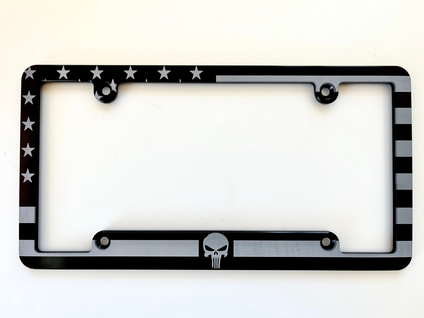 American Flag Punisher Billet Aluminum License Plate Frame