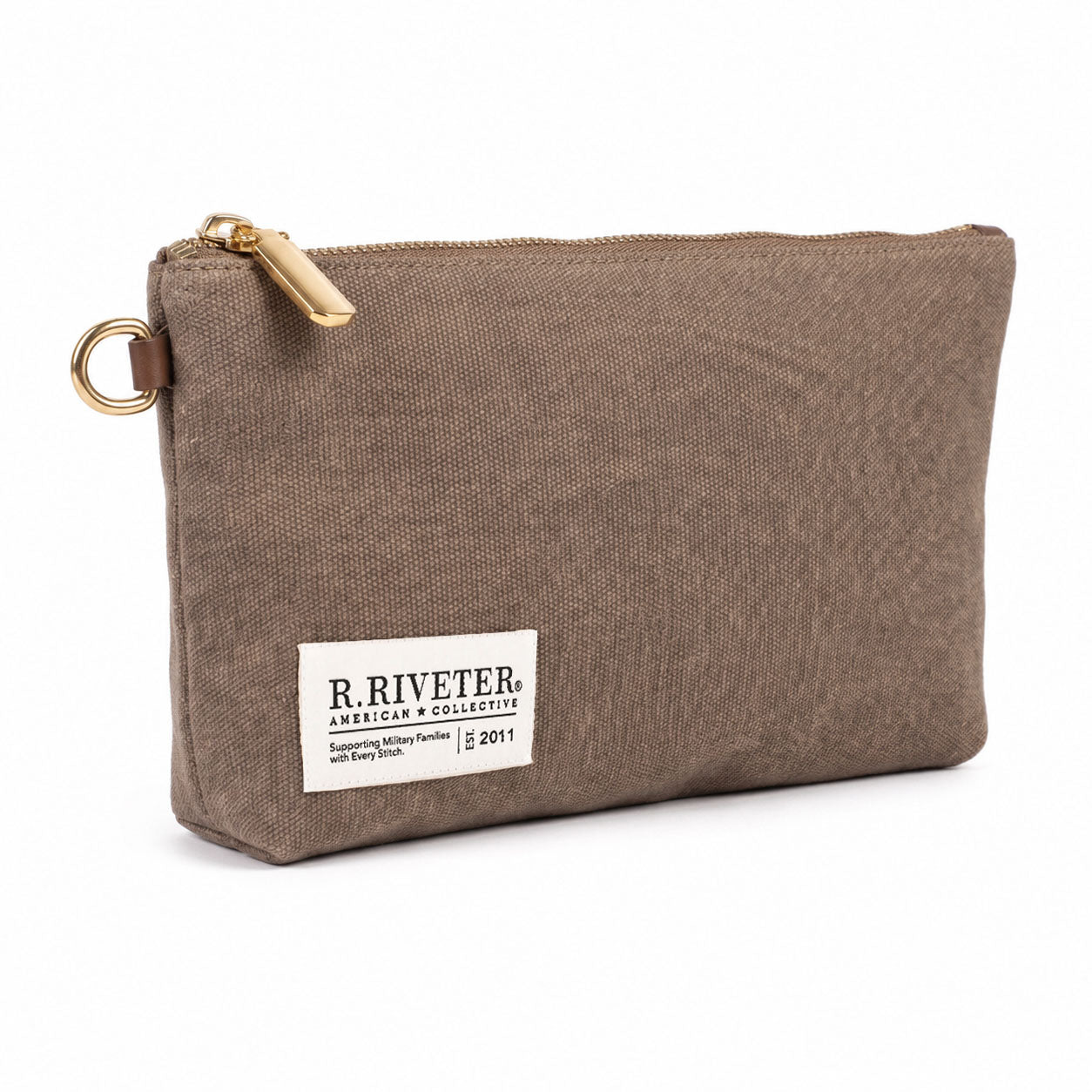 Lucy Large Zipper Pouch | Chocolate Washed Canvas