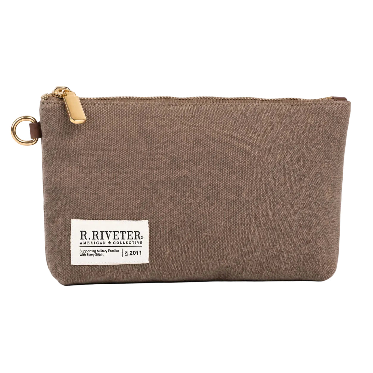 Lucy Large Zipper Pouch | Chocolate Washed Canvas
